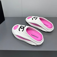 New Double C Foam Lightweight Slippers Boat White Pink