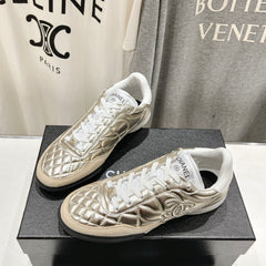 Double C New Quilted Panda Shoes Gold Sheepskin