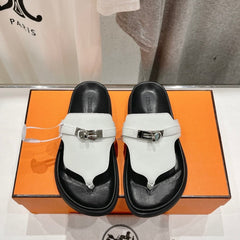 EMPIRE SANDAL BLACK MIX WHITE CALFSKIN