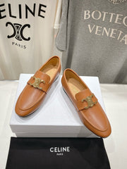TRIOMPHE LOAFER IN BRONZE BROWN SMOOTH CALFSKIN GOLD HARDWARE