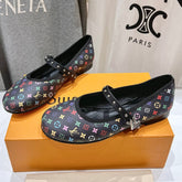 MARY JANE FLAT IN BLACK MONOGRAM CALFSKIN