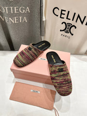 KNITTED MULES IN COLORFUL WOOL