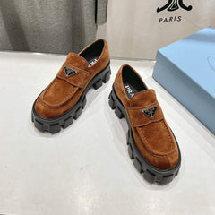 MONOLITH LOAFERS IN RED BROWN SUEDE