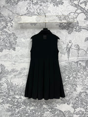 Loewe 25 Sleeveless Pleated Shirt Black Polyester Fiber