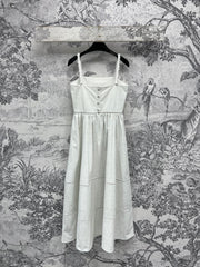 CC 25 Suspender Dress Ivory Cotton