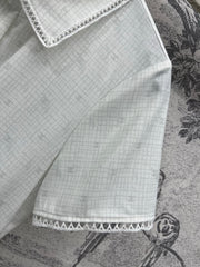 CC 25 Logo Plaid Short-sleeved Dress White Polyester Fiber