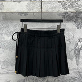 Loewe 25 Pleated Short Skirt Black Polyester Fiber