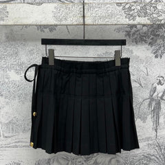 Loewe 25 Pleated Short Skirt Black Polyester Fiber