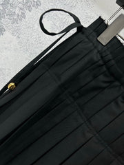 Loewe 25 Pleated Short Skirt Black Polyester Fiber