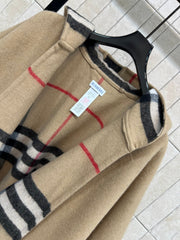 BURBERRY 25S HOODED CASHMERE PONCHO 2768