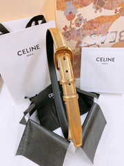 CELINE 25S BELT 25MM WITH ARC DE TRIOMPHE BUCKLE IN GOLD 571497
