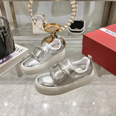 VIV' UP SNEAKERS IN SLIVER PATENT CALFSKIN