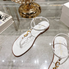 DIORIVIERA C'EST THONG SANDAL WHITE AQUAMARINA CALFSKIN