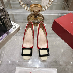 ROGER VIVIER 25S TROMPETTE BALLERINAS 75MM IN IVORY CALFSKIN