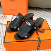 INVINCIBLE 50 SANDAL IN BLACK CALFSKIN