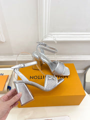 LV WOMEN HIGH SANDAL IN SILVER CALFSKIN