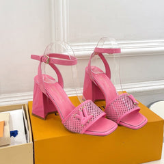 LV WOMEN HIGH SANDAL IN BRIGHT PINK CALFSKIN