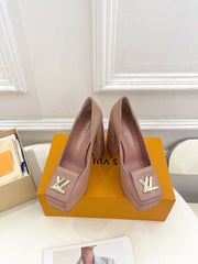 SHAKE MARY JANE HIGH HEEL 12 CM IN CREPE PINK CALFSKIN