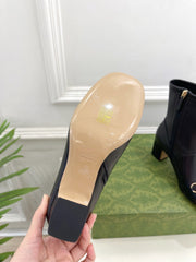 HORSEBIT ANKLE BOOTS 6.5CM IN BLACK SHEEPSKIN