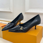 6AM HIGH PUMP 5 CM IN BLACK PATENT CALFSKIN
