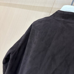 HERMES 25S CAMEL HAIR LEATHER JACKET 248