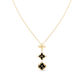 STAR AND SUN ONYX PINK GOLD NECKLACE