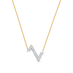 VOLT SILVER DIAMOND PEDANT NECKLACE