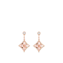 DOUBLE STAR PINK GOLD MOP DROP EARRINGS