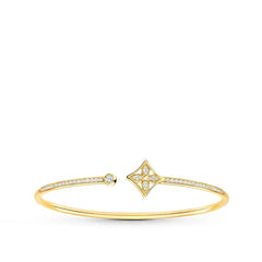 LV IDYLLE GOLD OPEN BRACELET DIAMOND PAVED