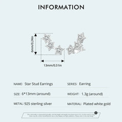 Silver Tiny Star Earrings Studs for Women Teen Girls