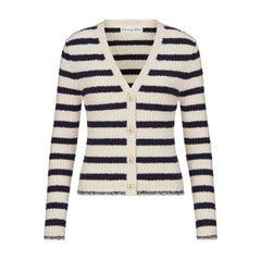 Striped knitted Beige Black Cardigan