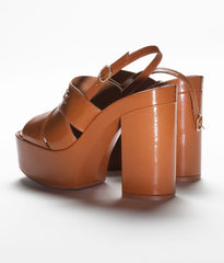 SANDALS LIGHT BROWN CRUMPLED LAMBKSIN
