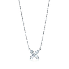PLATINUM AND DIAMOND VICTORIA PENDANT NECKLACE