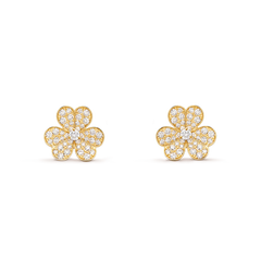 FRIVOLE GOLD FLOWER DIAMOND EARRINGS