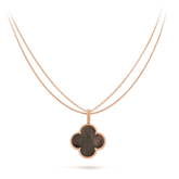 CLOVER GOLD DARK MOP BIG CLOVER NECKLACE