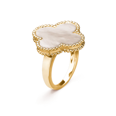 CLOVER WHITE MOP RING