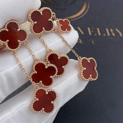 CLOVER CARNELIAN 4 MOTIFS PINK GOLD