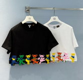 Loewe 25 Bear Embroidered High Waist Short T-shirt Cotton