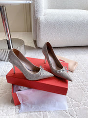 High-heels Pump Crystals 10cm Rose Cannelle With Crystals