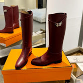 STIVALI JUMPING IN WINE RED CALFSKIN