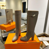 STORY BOOT 85MM IN PEANUT BROWN CALFSKIN