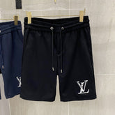 LV CASUAL SHORTS BLACK COTTON STRETCH FABRIC 239609