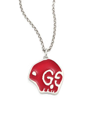 GG SKULL RED ENAMEL NECKLACE