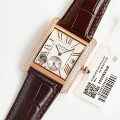 TANK MC LADIES SECOND TIME GOLD CASE DIAMOND BEZEL