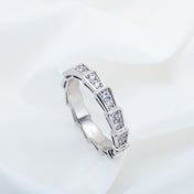 SERPENTI RING SILVER DIAMOND PAVED 3MM