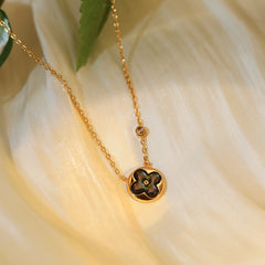 SUN PEDANT PINK GOLD 1 DIAMOND NECKLACE