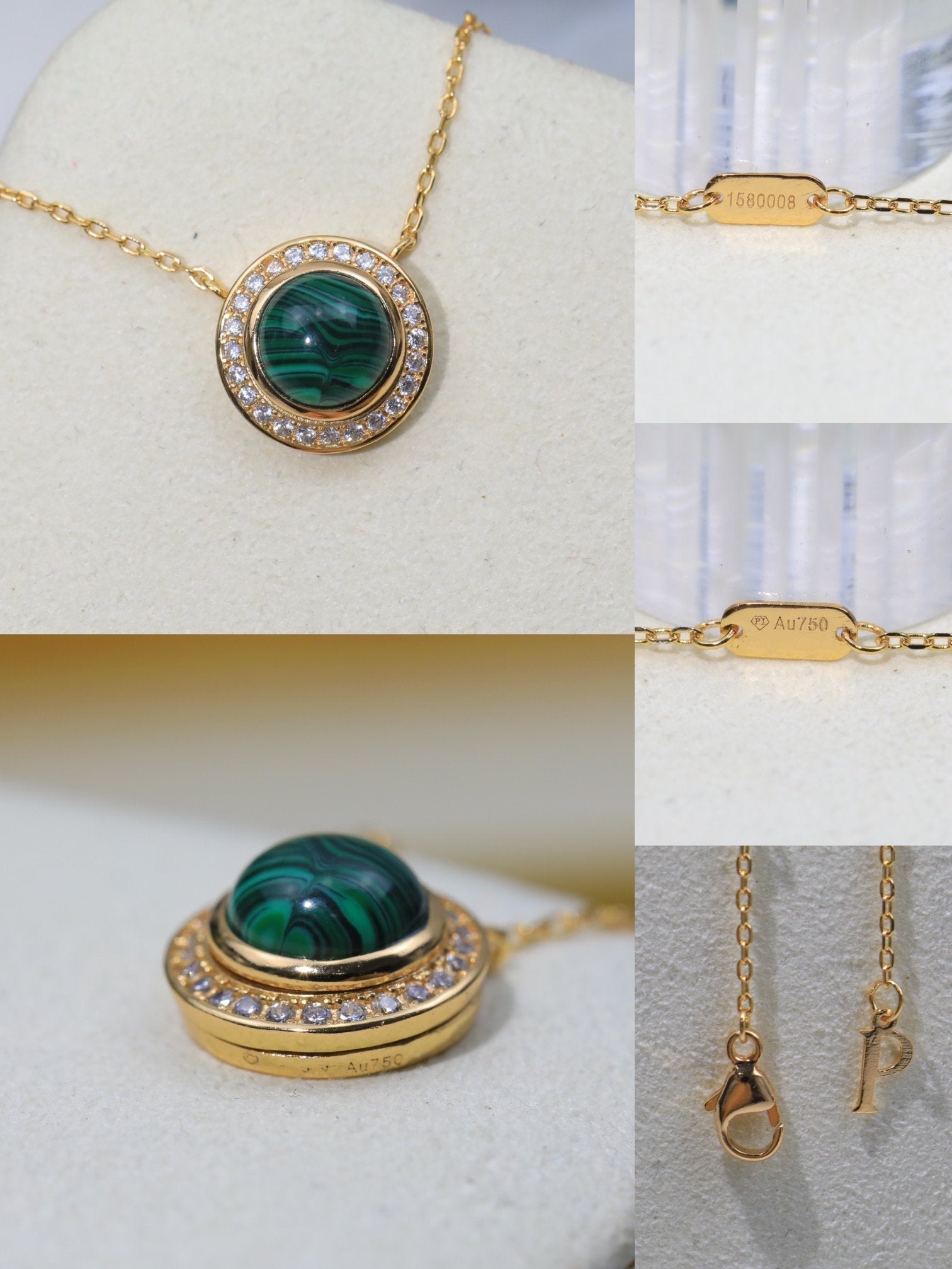 POSSEISION MALACHITE DIAMOND NECKLACE