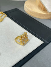 ANNAGRAM DIAMOND PAVED GOLD RING