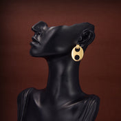 OVAL TAG GOLD EARRINGS