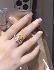 JOSEPHINE YELLOW DIAMOND SILVER RING